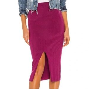 NWT free people intimately free size S sweater knit magenta pull on pencil skirt